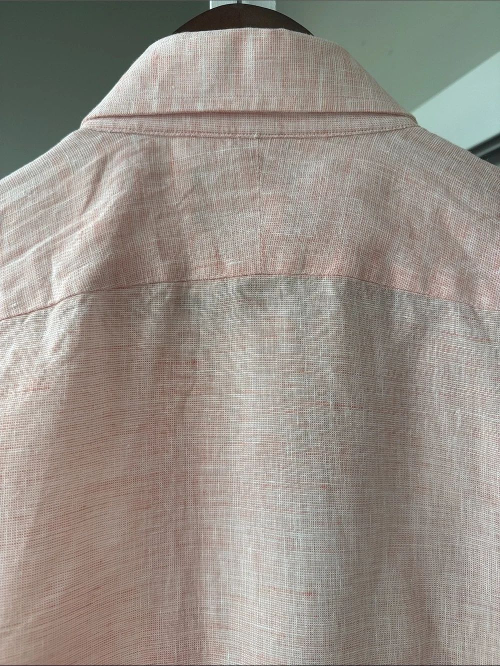 Banana Republic Light Pink Linen Button-Down Shirt - Men's